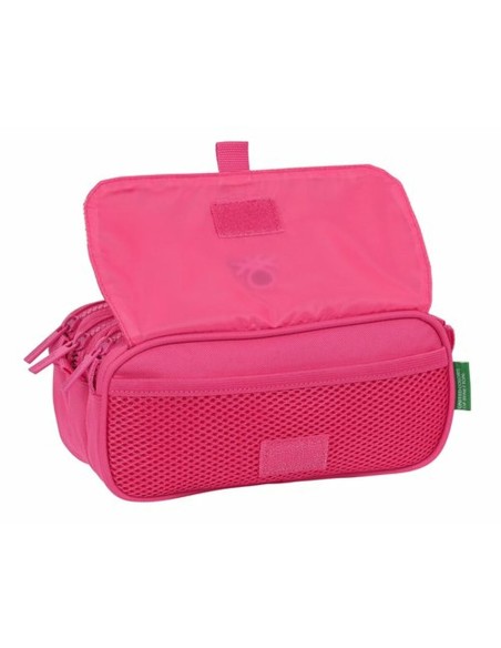 Trousse Fourre-Tout Triple Benetton Raspberry 21,5 x 10 x 8 cm Fuchsia