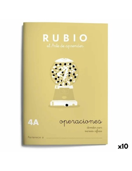 Cahier de maths Rubio Nº4A A5 Espagnol 20 Volets (10 Unités)