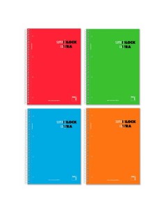 Lot de cahiers Pacsa Superblock Extra Multicouleur A4 120 Volets 4 Pièces