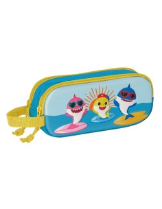 Trousse Fourre-Tout Double Baby Shark 3D Bleu 21 x 8 x 6 cm