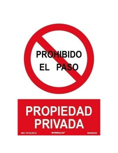 Panneau Archivo 2000 "PROHIBIDO EL PASO PROPIEDAD PRIVADA" polypropylène 32 x 30 cm