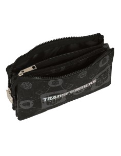 Trousse Fourre-Tout Triple Transformers Noir 22 x 12 x 3 cm 2