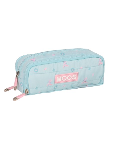 Trousse Fourre-Tout Triple Moos Garden 21 x 8 x 8 cm Turquoise