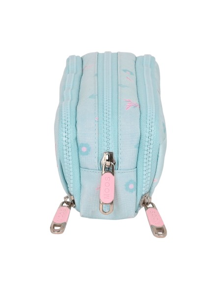 Trousse Fourre-Tout Triple Moos Garden 21 x 8 x 8 cm Turquoise