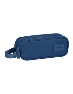 Trousse Fourre-Tout Double Safta Blue marine 21 x 8 x 6 cm