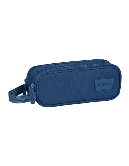 Trousse Fourre-Tout Double Safta Blue marine 21 x 8 x 6 cm