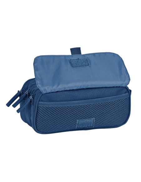 Trousse Fourre-Tout Triple Safta 21,5 x 10 x 8 cm Blue marine