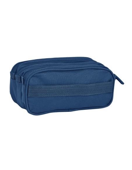 Trousse Fourre-Tout Triple Safta 21,5 x 10 x 8 cm Blue marine