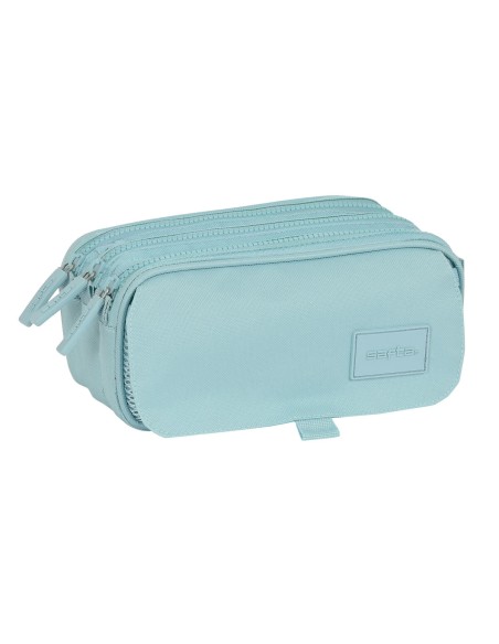 Trousse Fourre-Tout Triple Safta 21,5 x 10 x 8 cm Bleu
