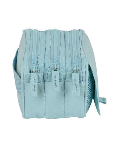 Trousse Fourre-Tout Triple Safta 21,5 x 10 x 8 cm Bleu