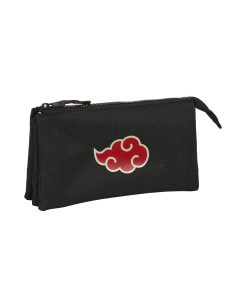 Trousse Fourre-Tout Triple Naruto Noir 22 x 12 x 3 cm