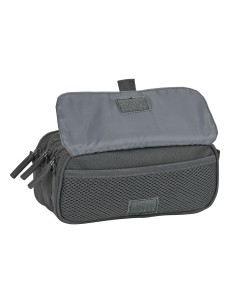 Trousse Fourre-Tout Triple Safta 21,5 x 10 x 8 cm Gris 2