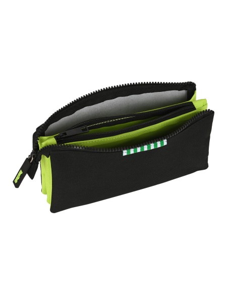 Trousse Fourre-Tout Triple Real Betis Balompié Noir Citron 22 x 12 x 3 cm