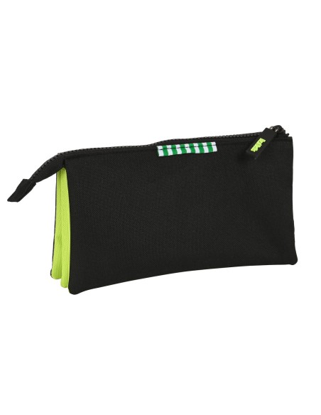 Trousse Fourre-Tout Triple Real Betis Balompié Noir Citron 22 x 12 x 3 cm