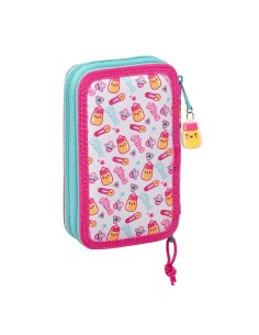 Plumier double The Bellies Blanc Violet Turquoise 12.5 x 19.5 x 4 cm (28 Pièces) 2