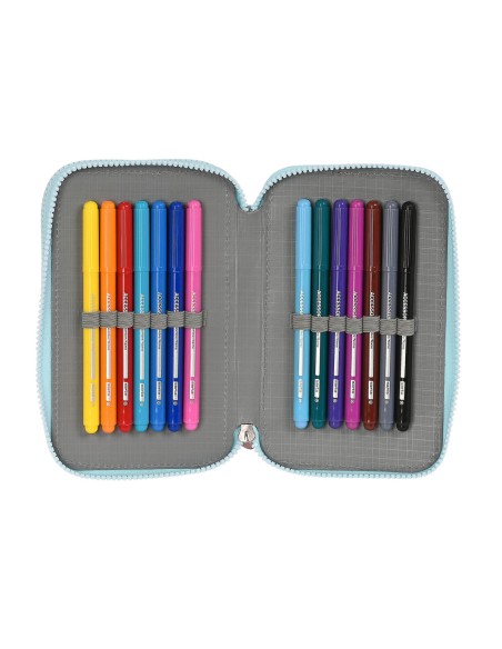 Plumier double Moos Garden Turquoise 12.5 x 19.5 x 4 cm (28 Pièces)