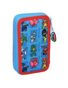 Plumier double PJ Masks Bleu 12.5 x 19.5 x 4 cm (28 Pièces) 2