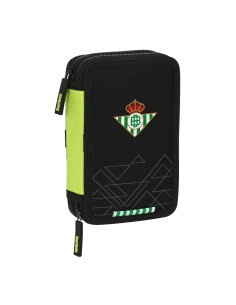 Plumier double Real Betis Balompié Noir Citron 12.5 x 19.5 x 4 cm (28 Pièces)