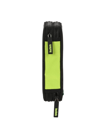 Plumier double Real Betis Balompié Noir Citron 12.5 x 19.5 x 4 cm (28 Pièces)