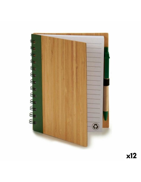 Cahier à Spirales avec Stylo Pincello 1711113 14 x 18 cm Bambou (12 Unités)