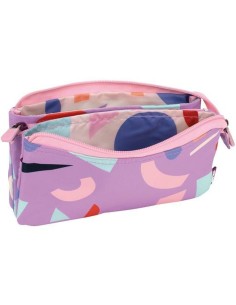 Trousse d'écolier Milan Animals Violet 22 x 12 x 4 cm