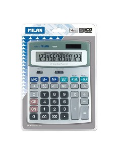 Calculatrice Milan Blanc Argenté Métal 18,5 x 14 x 2 cm