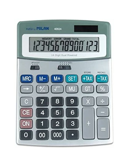 Calculatrice Milan Blanc Argenté Métal 18,5 x 14 x 2 cm