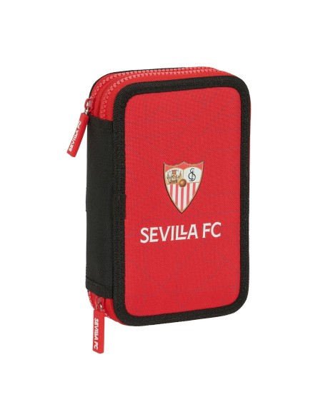Plumier double Sevilla Fútbol Club Noir Rouge 12.5 x 19.5 x 4 cm (28 Pièces)