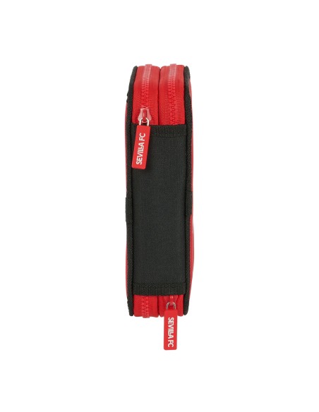 Plumier double Sevilla Fútbol Club Noir Rouge 12.5 x 19.5 x 4 cm (28 Pièces)