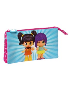 Trousse Fourre-Tout Double Pinypon Bleu Rose 22 x 12 x 3 cm