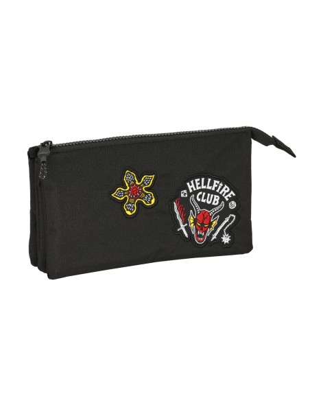 Trousse Fourre-Tout Double Stranger Things Noir 22 x 12 x 3 cm