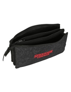 Trousse Fourre-Tout Double Stranger Things Noir 22 x 12 x 3 cm 2