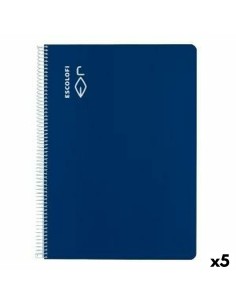 Cahier ESCOLOFI Bleu A4 Din A4 40 Volets (5 Unités)
