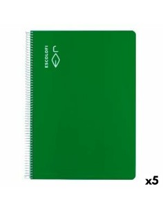 Cahier ESCOLOFI Vert A4 Din A4 40 Volets (5 Unités)