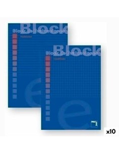 Bloc de Notes Pacsa Bleu A4 50 Volets (10 Unités)