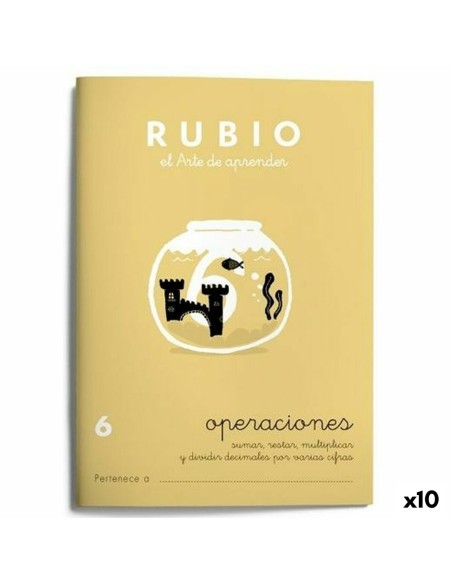 Cahier de maths Rubio Nº 6 A5 Espagnol 20 Volets (10 Unités)