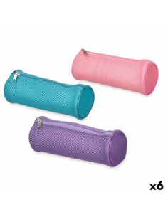 Trousse d'écolier cylindrique Pincello 441 Bleu Violet Rose 22 x 8 x 8 cm Rembourré (6 Unités)