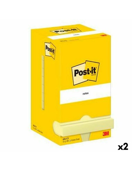 Notes Adhésives Post-it 76 x 76 mm Jaune (2 Unités)