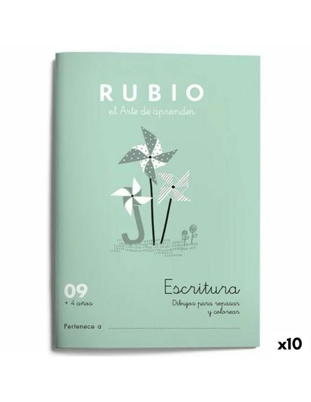 Cahier d'écriture et de calligraphie Rubio Nº09 A5 Espagnol (10 Unités)