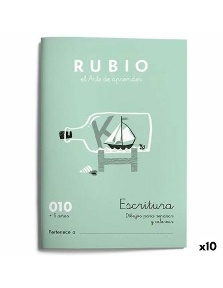 Cahier d'écriture et de calligraphie Rubio Nº10 A5 Espagnol 20 Volets (10 Unités)