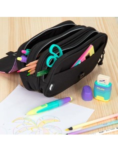 Trousse d'écolier Milan Sunset Noir 13 x 24 x 10 cm 2