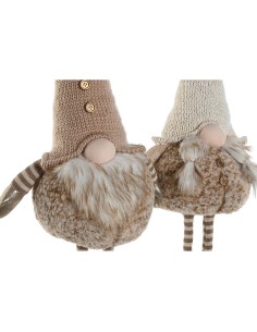 Décorations de Noël Home ESPRIT Marron Beige Gnome 30 x 18 x 65 cm (2 Unités) 2
