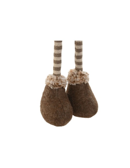Décorations de Noël Home ESPRIT Marron Beige Gnome 30 x 18 x 65 cm (2 Unités)
