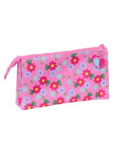 Trousse Fourre-Tout Triple Trolls Rose 22 x 12 x 3 cm 2