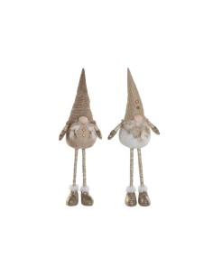 Décorations de Noël Home ESPRIT Blanc Beige Gnome 30 x 20 x 58 cm (2 Unités)