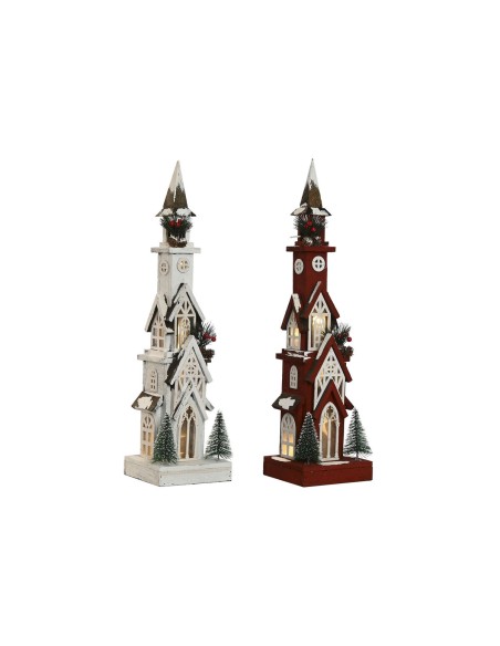 Décorations de Noël Home ESPRIT Blanc Rouge 16 x 14 x 63 cm (2 Unités)