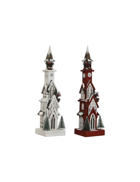 Décorations de Noël Home ESPRIT Blanc Rouge 16 x 14 x 63 cm (2 Unités)