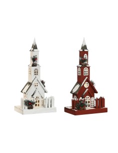 Décorations de Noël Home ESPRIT Blanc Rouge 27 x 18 x 56 cm (2 Unités)