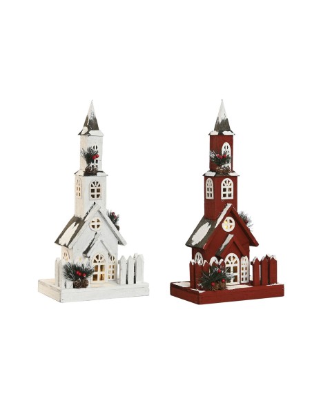 Décorations de Noël Home ESPRIT Blanc Rouge 27 x 18 x 56 cm (2 Unités)
