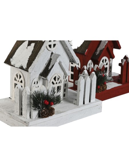 Décorations de Noël Home ESPRIT Blanc Rouge 27 x 18 x 56 cm (2 Unités)